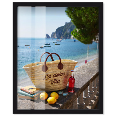 Capri Coastline Shadowbox Print Retro Summer Decor par Art Remedy