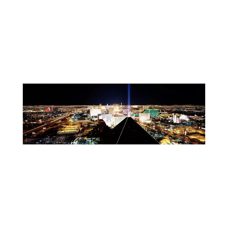 High Angle View Of A City From Mandalay Bay Resort And Casino - Wrapped Canvas Panoramic Print