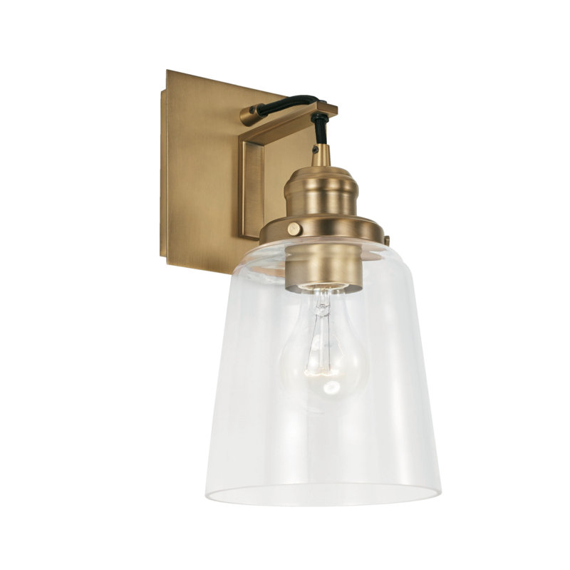 Kalum Steel Armed Sconce, Aged Brass