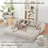 Modular Chenille Sleeper Sofa with Removable Armrests-670610445