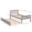 Structure de lit plateforme robuste avec lit gigogne extensible-1330119456