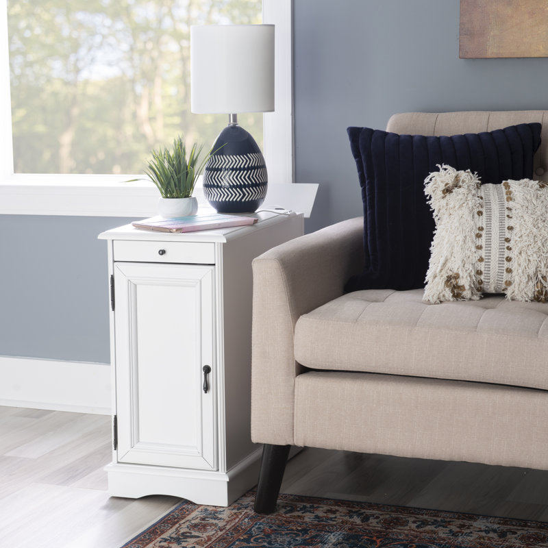 Table de bout avec rangement 24 po Bankhead, Blanc