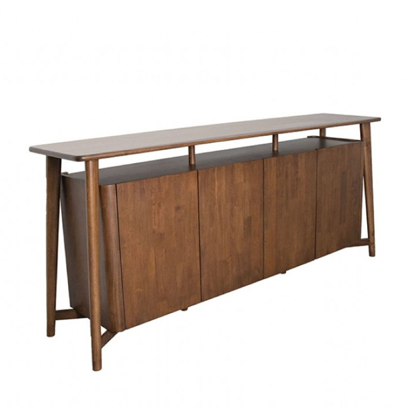 Buffet console Viki, tiroirs et 4 portes, bois brun de 83 po