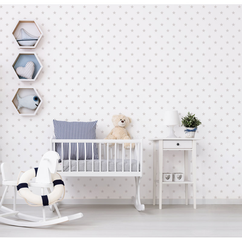 Galaxy 10m x 53cm Matte Wallpaper Roll, White/Grey