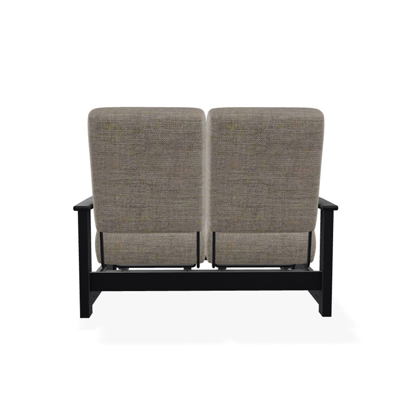 Leeward 56.5'' Wide Loveseat with Cushions, Cast Ash Sunbrella® Plainweave, Black
