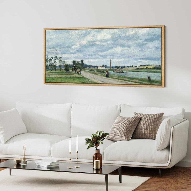 «Classic Impressionist Classic Scene Vintage», reproduction d'art sur toile encadrée, Naturel, H 30 po x l 60 po