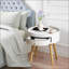 Table basse blanche avec tiroir de rangement & amp; Pieds en chêne - peu encombrants, faciles à nettoyer pour la chambre à coucher Salon