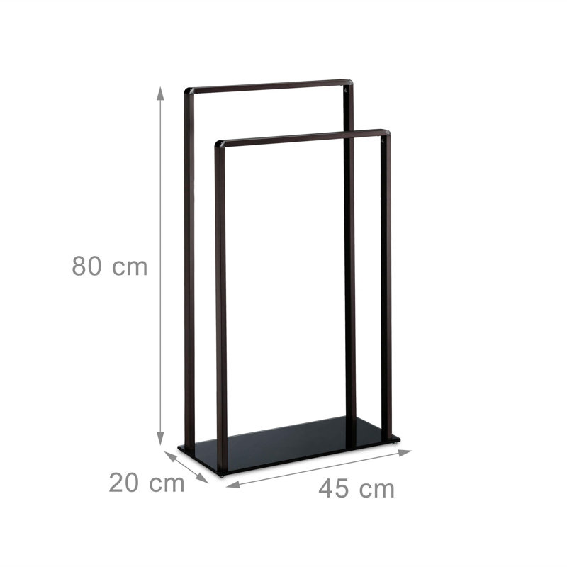Freestanding Towel Rack, 2 Rails, Modern, Metal