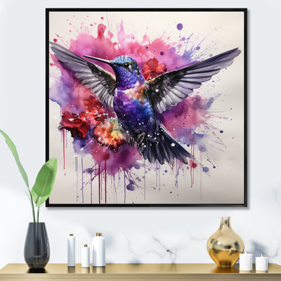 Hummingbird Fluttering Jewel - Art mural colibri