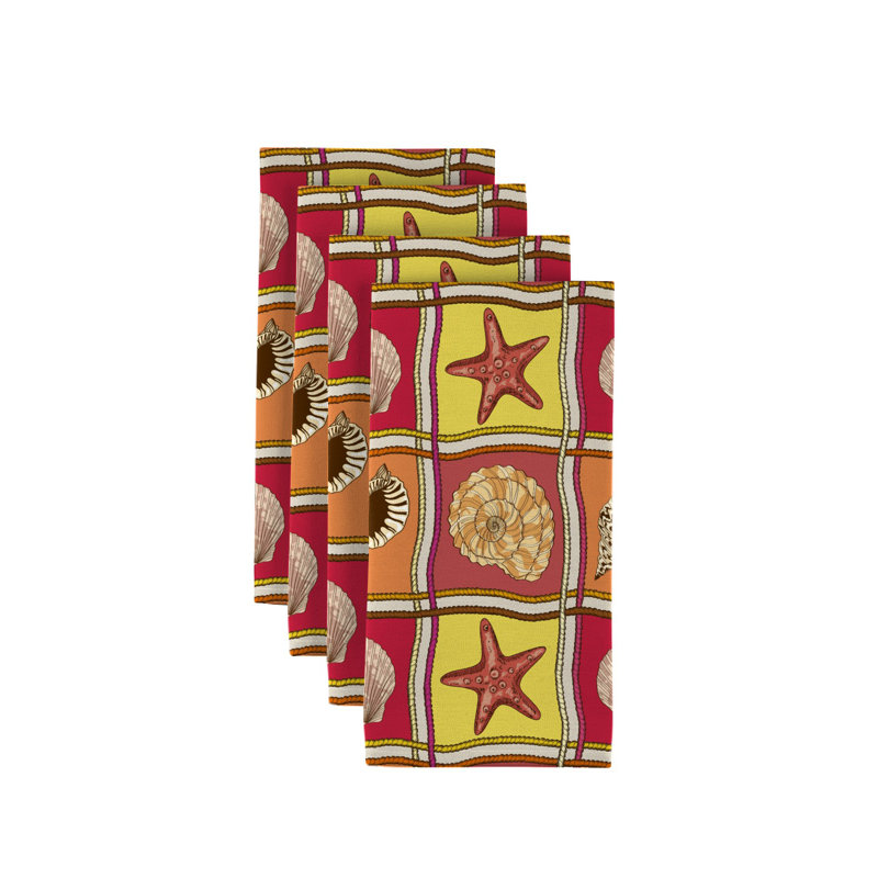 Polyester Nautical Square Napkin, Red