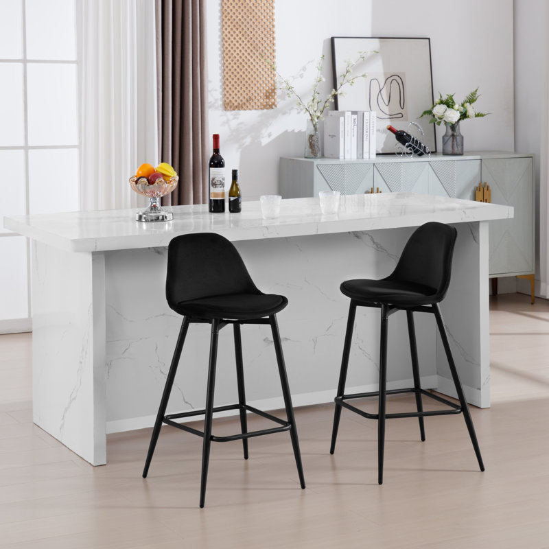 Counter Stool, Black Velvet, 1