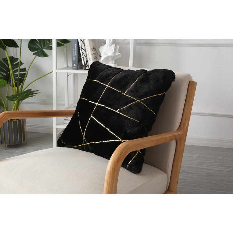 Emma Reversible Throw Pillow, Black/Gold