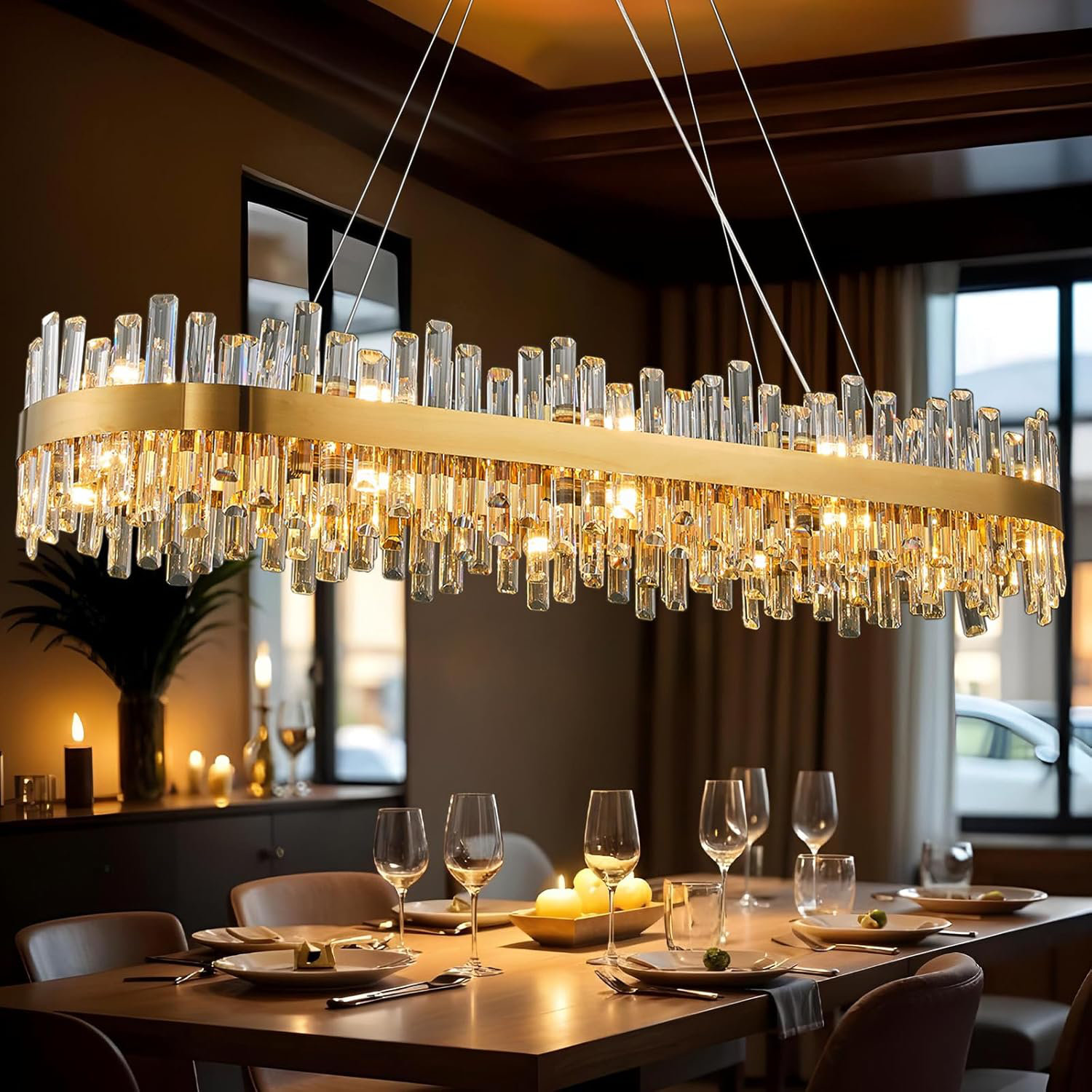Everly Quinn Lustres en cristal de luxe de 51 po Lohan, lustre ...