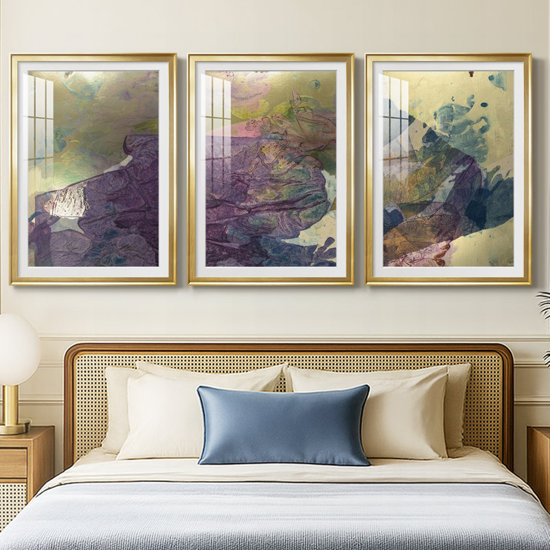 «Monet's Landscape IV», reproduction encadrée sur mesure de qualité supérieure mate - 3 pièces, H 21 po x l 30 po
