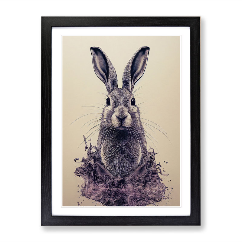 Mysterious Hare - Framed Print, Black, 64cm H x 46cm W x 2cm D