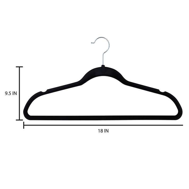 Non-Slip Standard Hanger for Dress/Shirt/Sweater, Black