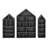 House-Shaped Wooden Shadow Cubby Box Display Shelf Organizer Storage Shadow Box For Mini Figures, Set Of 3, 10 W X 2 1/4 D X 15 H In, Black Colour