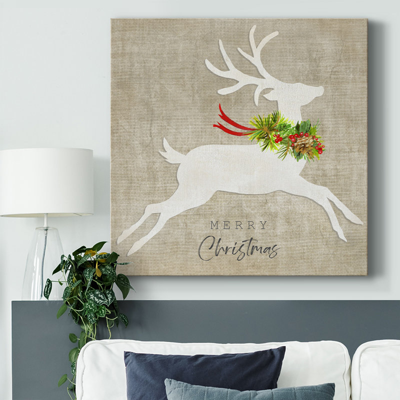 Flying Reindeer II sur impression sur toile, H 8 po x l 8 po x P 1,5 po