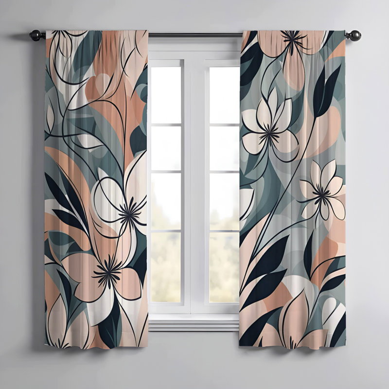 Paire de rideaux semi-transparents Haedyn, L 40 po x L 82 po