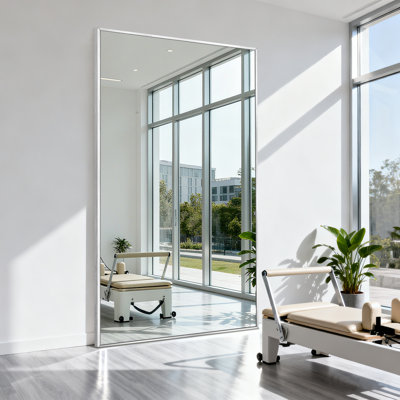 Oversized Rectangle Metal Full Length Mirror Wall Mirror Hanging Or Leaning With Stand