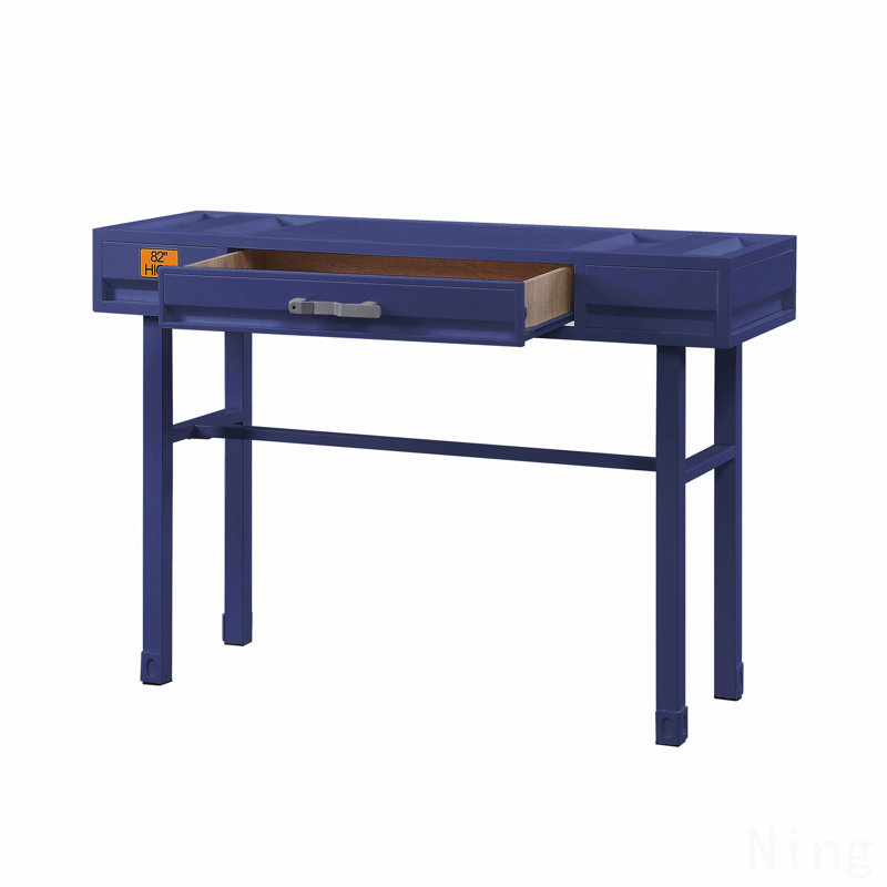 Bureau d'écriture bleu avec 1 tiroir, Bleu
