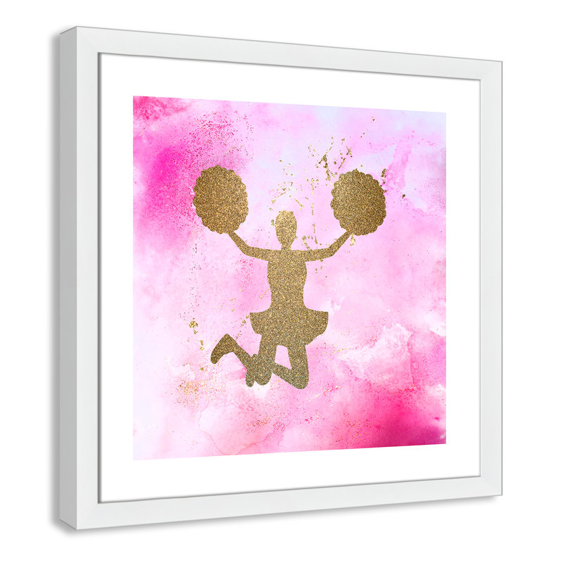 Cheer Sports, 16" H x 16" W x 0.63" D, White Framed