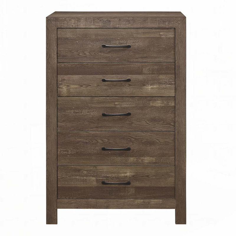 Commode de rangement à 5 tiroirs, Brun rustique