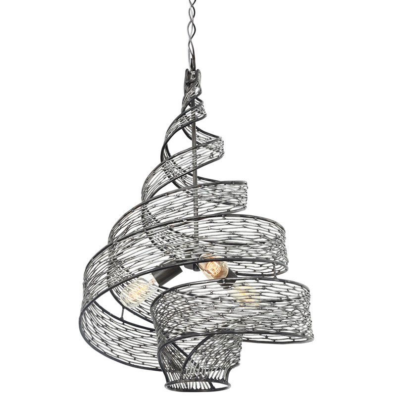 Luminaire suspendu torsadé 3 lumières Flow - Acier, Acier, H 27 po x l 18 po x P 18 po
