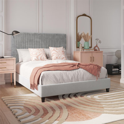 Platform Frame Bed with Adjustable Tufted Headboard