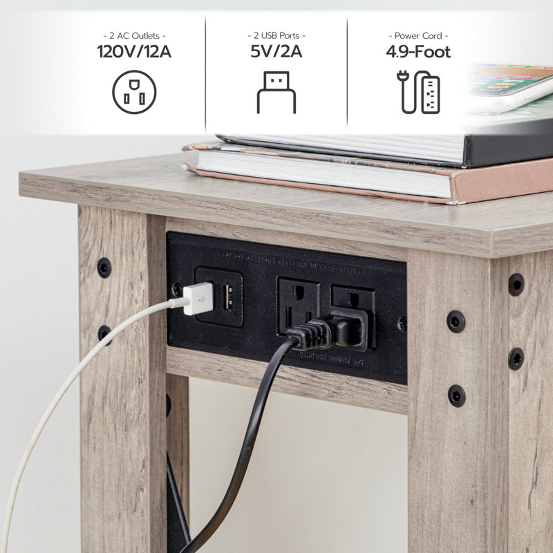 Console 47,2 po avec station de charge Samha, Gris, Gris