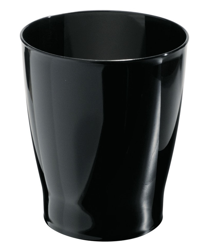 Black High-Gloss Plastic Wastebasket for Kitchen and Bathroom