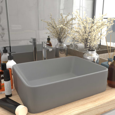 Belfry Bathroom Basque 161mm L x 300mm W Ceramic Rectangular Countertop Basin Sink