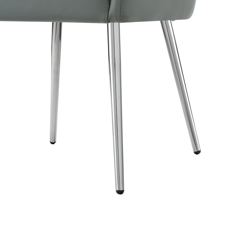 Chaise rembourrée Bloomingdale, Chrome, Gris
