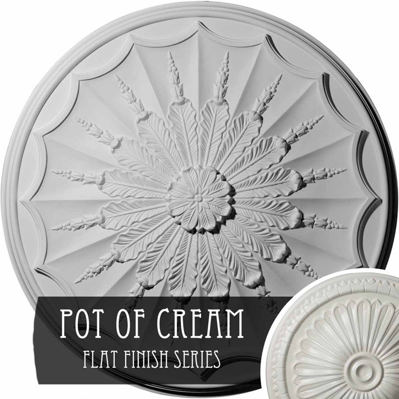 Médaillon de plafond 27 po x 27 1/8 po x P 2 5/8 po, Pot de crème