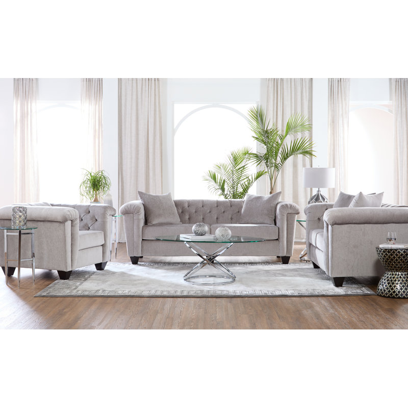 Upholstered 70'' Loveseat, Lush Silver/Polyester Blend