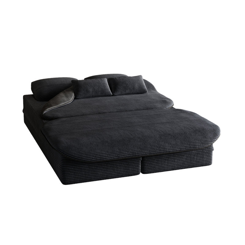 Canapé-lit pliable et convertible en mousse 75 po 2-en-1 Boneless de Boneless, Noir