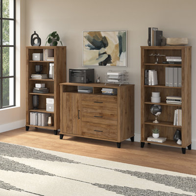 Crédence de bureau avec bibliothèques Anousha
