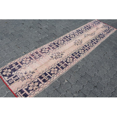 Handcrafted Pink Turkish Oushak Rug - Vintage Patchwork Rug Ideal for Kitchens and Stairs