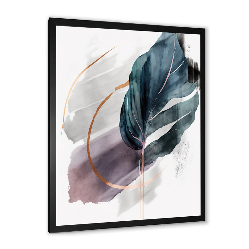 Décoration murale Green Green Philodendron Leafy Whispers I - Feuilles florales, L 12 po x H 20 po, Cadre photo noir