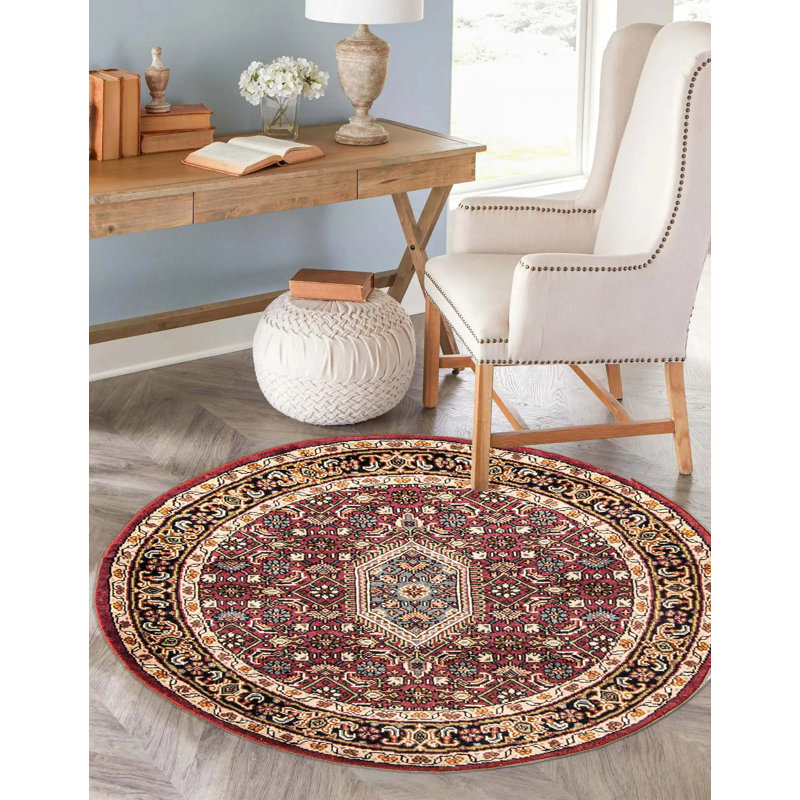 Tapis bordeaux Royal Mahal 3 pi 1 po x 3 pi 3 po