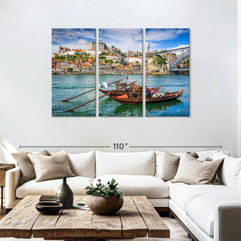 Sebbie Douro River Fishing Boats, 48" H x 74" W