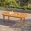 Table de salle à manger ovale d'extérieur en bois d'acacia de 178 cm (70 po), avec plateau à lattes, surface résistante aux intempéries, finition teck-1489460513