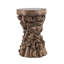 11.8X11.8X18.9" Brown Mulberry And Paulownia Wood Accent Table With Organic Tree Root Base(Only Including Coffee Table)