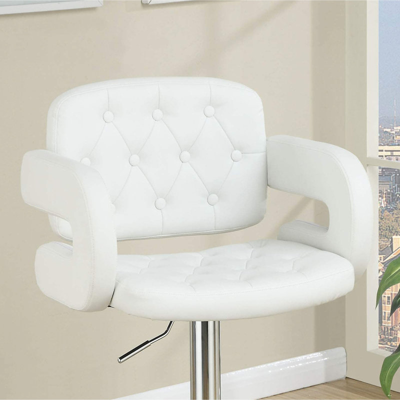 Accoudoir moderne, similicuir blanc à hauteur réglable, rembourré pour chaise de salle à manger, tabouret de salle à manger, design contemporain
