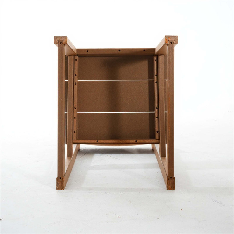 Ensemble de 2 chaises d'extérieur et de jardin en PEHD brun, Brun