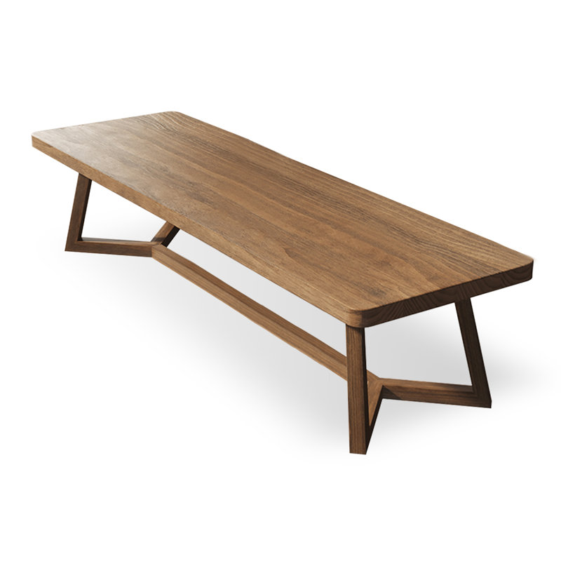 Brown Rectangle Solid Wood Dining Tables, 29.53”H x 94.49”L x 39.37”W