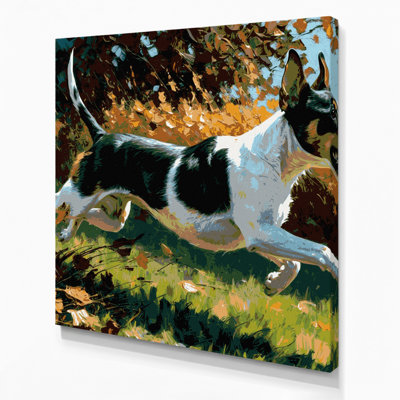Dogs Rat Terrier Black Canvas Wall Art