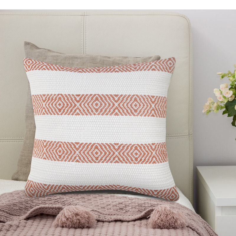 Coussin décoratif à rayures 100% coton Contemporary, Polyester/ Bourre en polyester