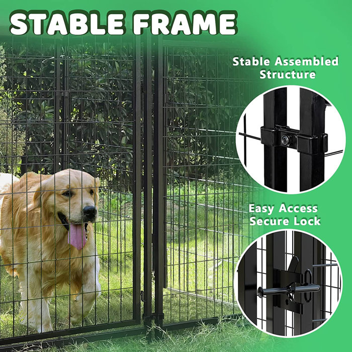 BOSSIN 8x4x6 FT Outdoor Dog Kennel for Large Dogs,Large Outdoor Dog ...