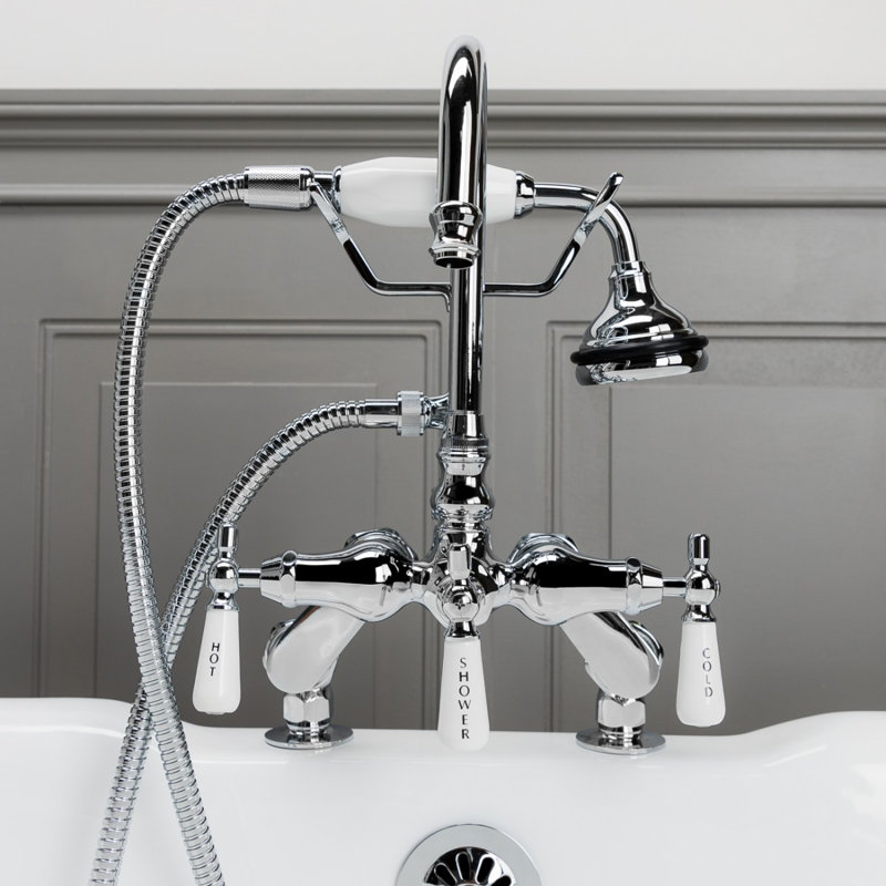 Deck Tub Spout with Diverter, Chrome